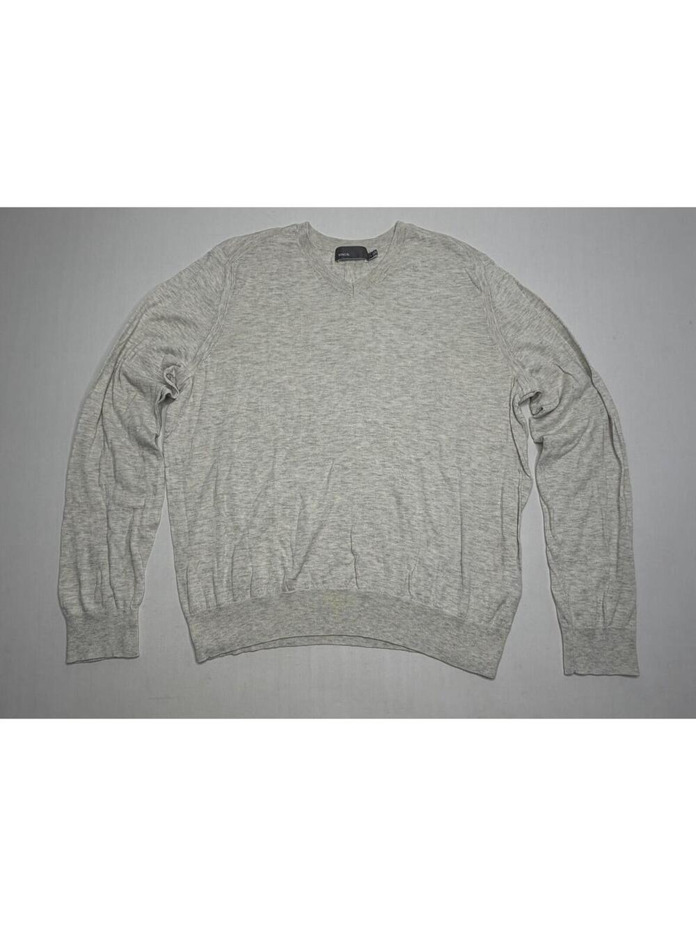 Men's Vince Size Large Crème Long Sleeve Casual V Neck Sweater